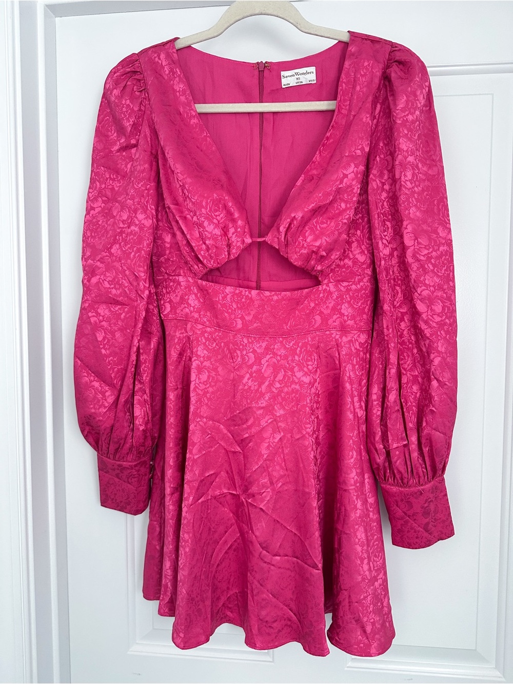 Seven Wonders pink mini long sleeve dress xs euc